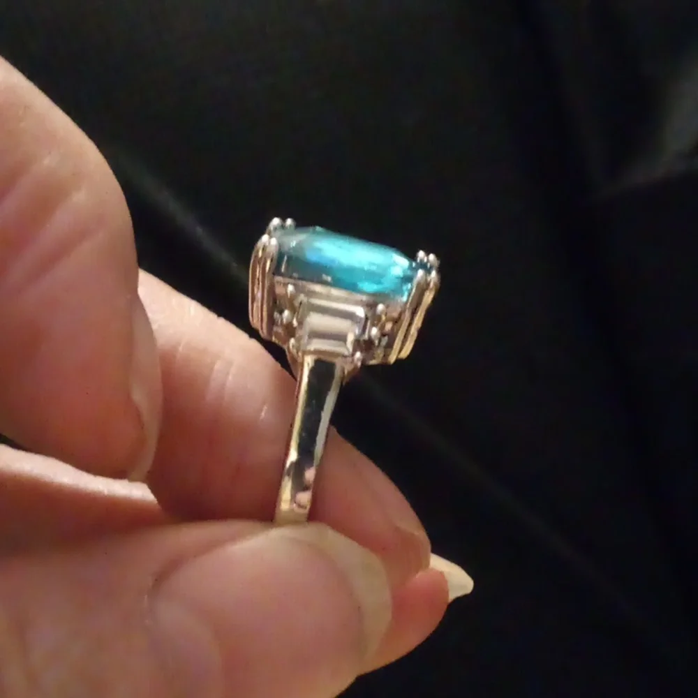 NWOT - Moissanite Aquamarine Gorgeous Rings for Women - Size 9 1/2 - Picture 3 of 10